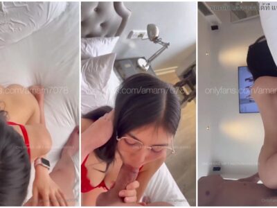 คลิปหลุดน้องแอมโดนเย็ดคาชุดชั้นในแดง amam7078 สาวแว่นนมใหญ่หีเนียน โม๊กควยดุ้นใหญ่พี่เทพเจอเย็ด แหกหีเย็ดนมเด้งฟินๆ